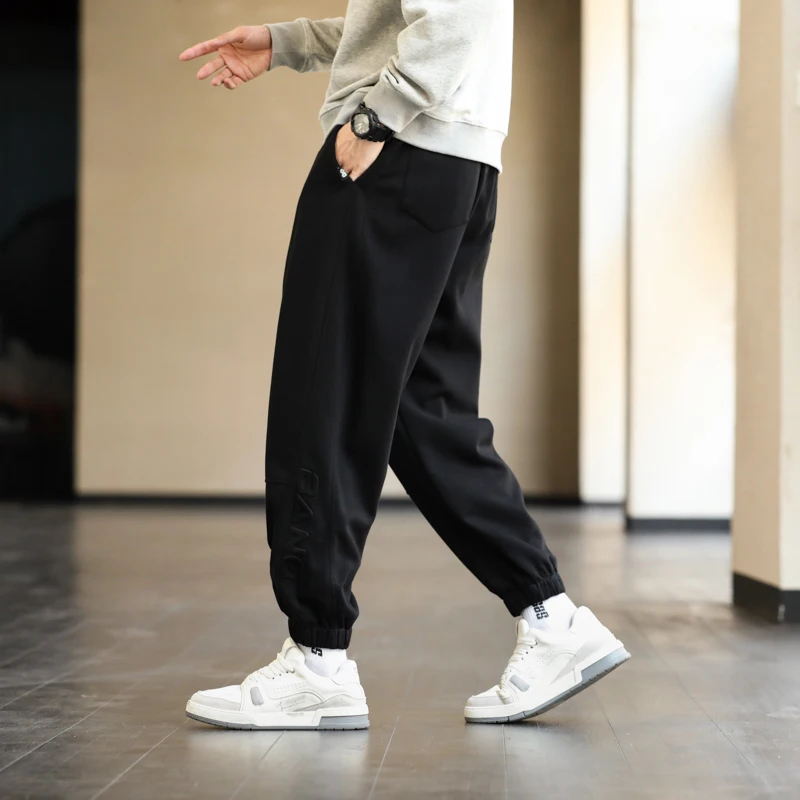 

Men's Spring Autumn Solid Pockets High Waisted Letter Printed Elastic Casual Harun Lantern Sports Trousers Formal Vintage Pants
