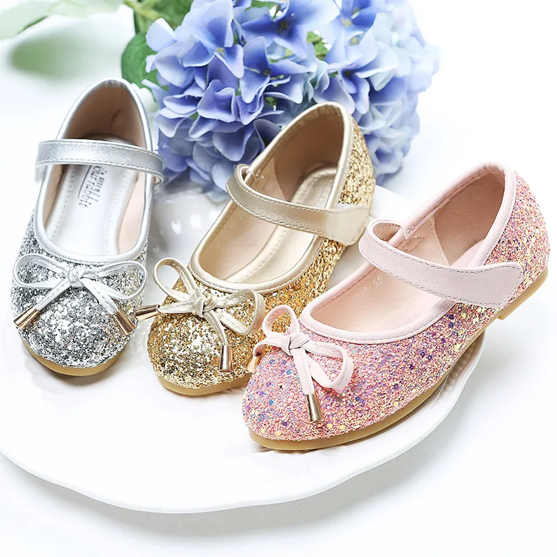 Girl's cute bowknot sequins holiday birthday party performance bling sequins children princess dress kids shoes
Girl's cute bowknot sequins holiday birthday party performance bling sequins children princess dress kids shoes