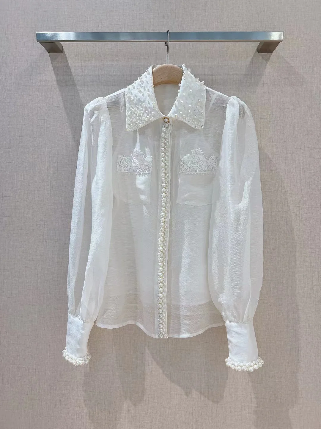 Fyion High Quality Women's Shirts Beading Embroidery Blouse Fashion Runway Vacation Party Summer 2022 Short White Blouse
Fyion High Quality Women's Shirts Beading Embroidery Blouse Fashion Runway Vacation Party Summer 2022 Short White Blouse