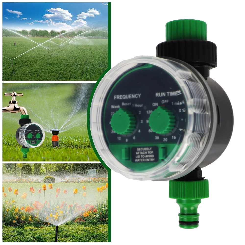 

Ball Valve Green Garden Automatic Irrigation Controller Two Dial Electronic Water Timer Drip Irrigation System Battery Operated