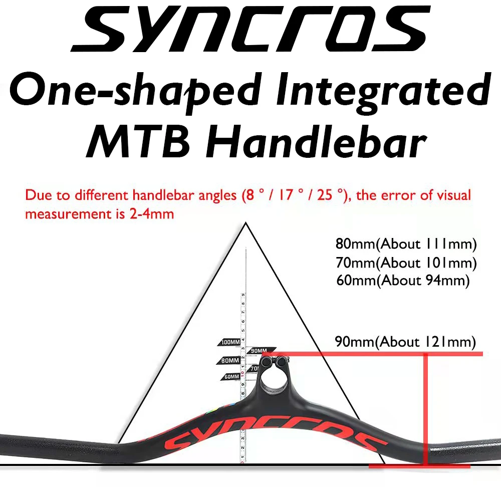 Custom syncros Carbon Fiber Mountain Bike Integrated Bar MTB/BMX Bicycle Handlebar With Stem Angle -8/-17/-25 Degree 60*740mm
Custom syncros Carbon Fiber Mountain Bike Integrated Bar MTB/BMX Bicycle Handlebar With Stem Angle -8/-17/-25 Degree 60*740mm