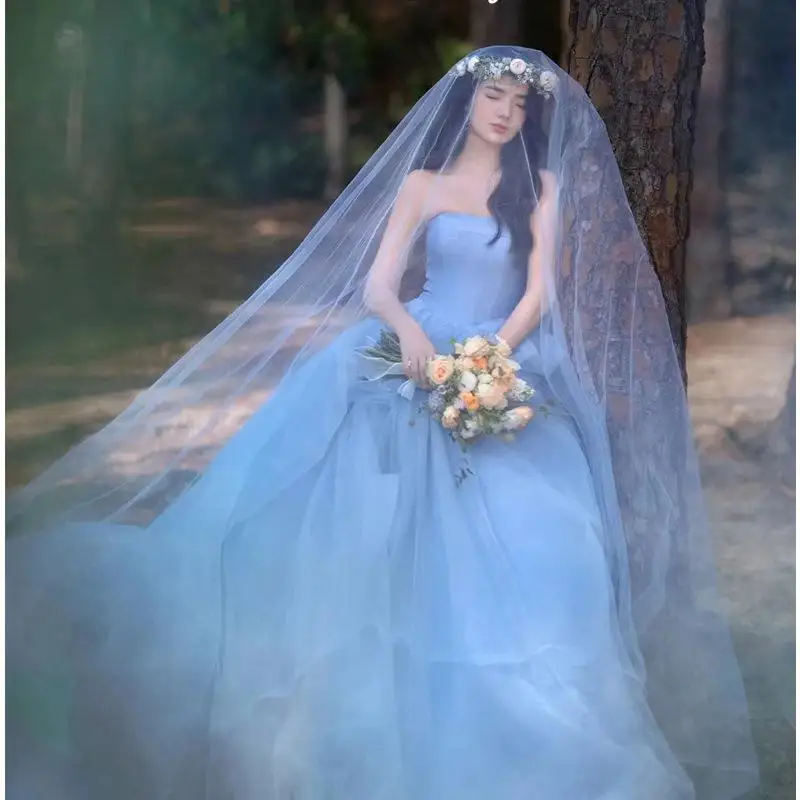 Elegant Blue Vestido De Quincenera Classic Sexy Strapless Sleeveless Ball Gowns 2023 New Simple Tiered Vestidos De Novia
Elegant Blue Vestido De Quincenera Classic Sexy Strapless Sleeveless Ball Gowns 2023 New Simple Tiered Vestidos De Novia