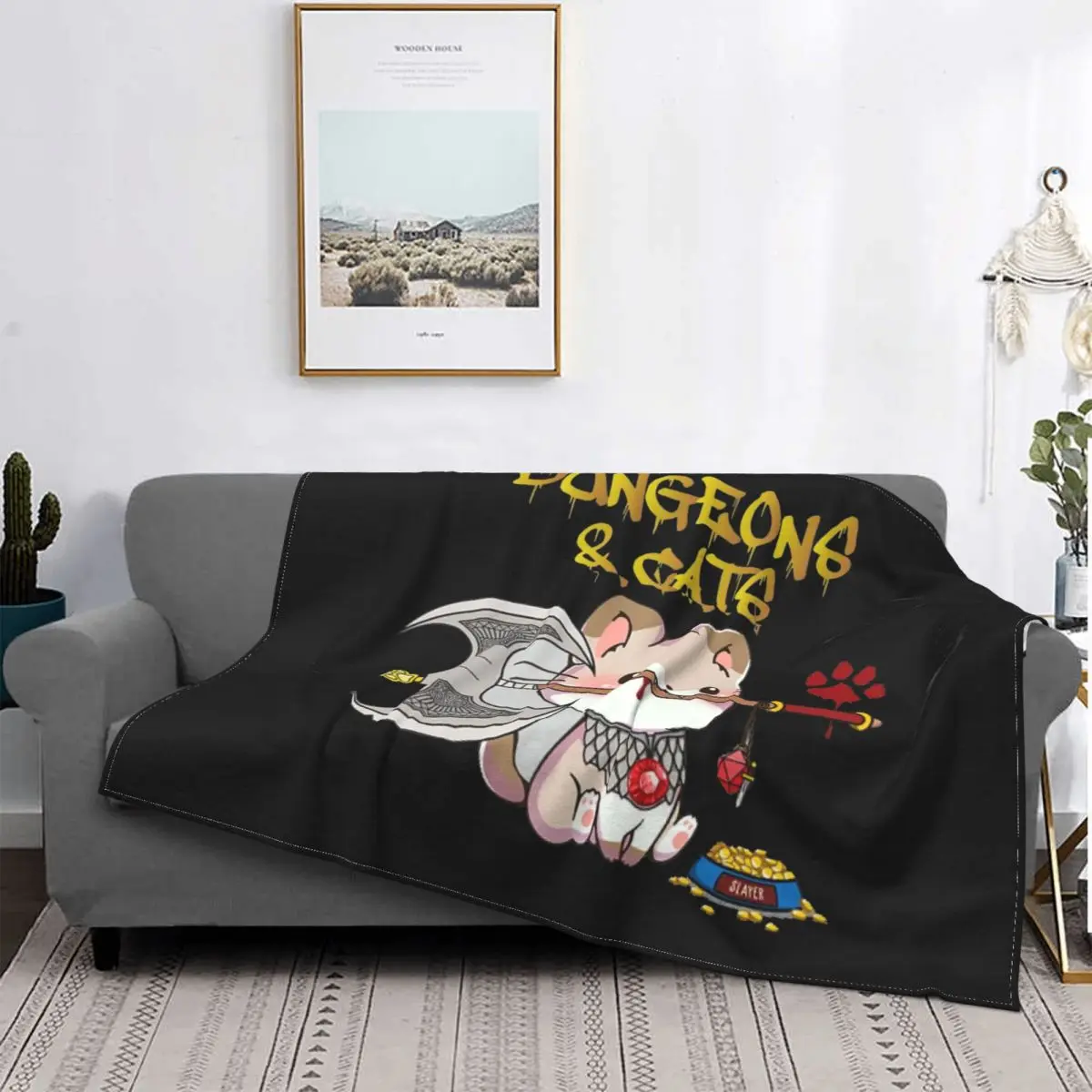 

Copy Of Dungeons And Cats Fleece Blanket Awesome Throw Blankets for Sofa Bedding Lounge 150*125cm Bedspread