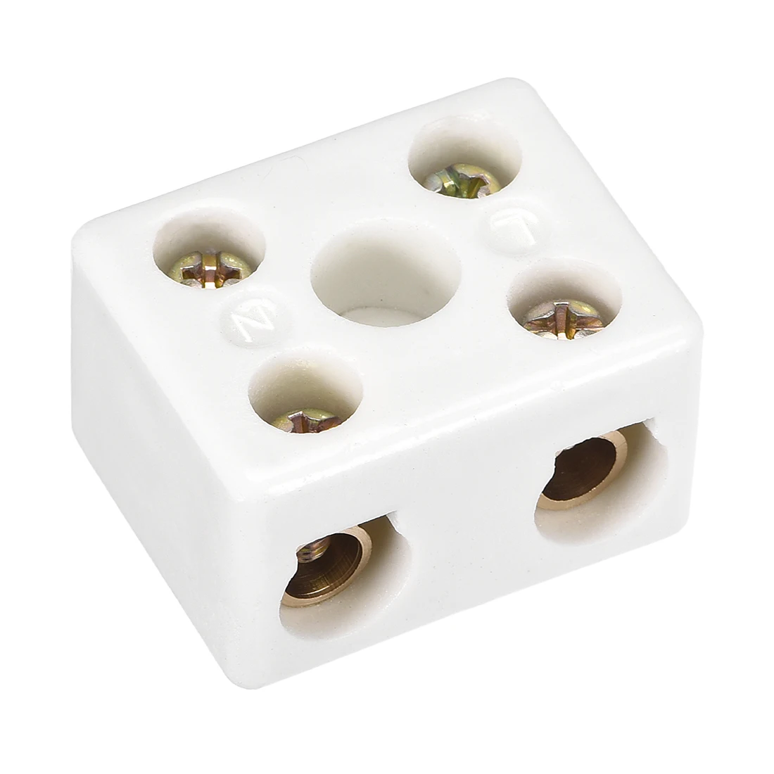 

39x31.5x23mm 2 Postion 5 Hole Ceramic Wiring Terminal Block High Frequency Porcelain Dual Row Electric Wire Connector 380V 25A