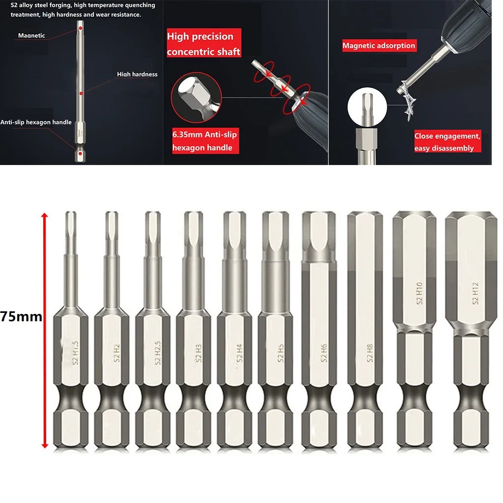 Wrench Drill Bit Set Hex Head Bits Workshop 1.5~12mm 10 Pcs HRC60 Degree Hand Tools Magnetic Tips Super Anti-Rust
Wrench Drill Bit Set Hex Head Bits Workshop 1.5~12mm 10 Pcs HRC60 Degree Hand Tools Magnetic Tips Super Anti-Rust