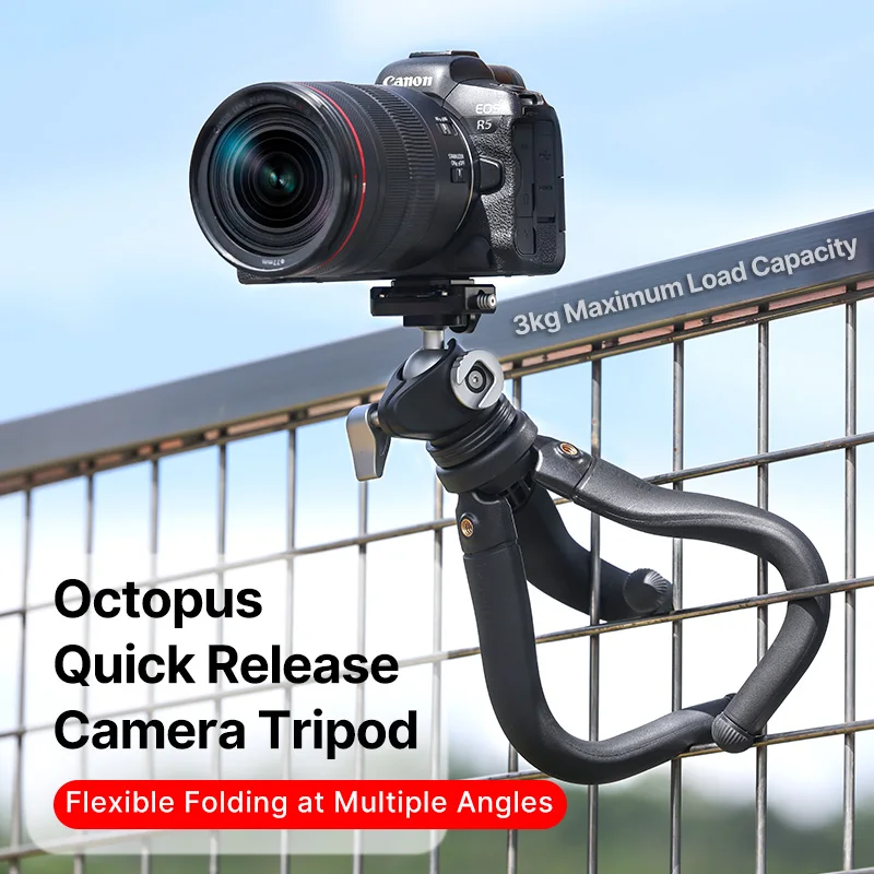

Ulanzi F38 / Claw Quick Release Octopus Vlog Tripod with 360° Panoramic Ball Head for Camera Cold Shoe 1/4'' Extend Light Mic