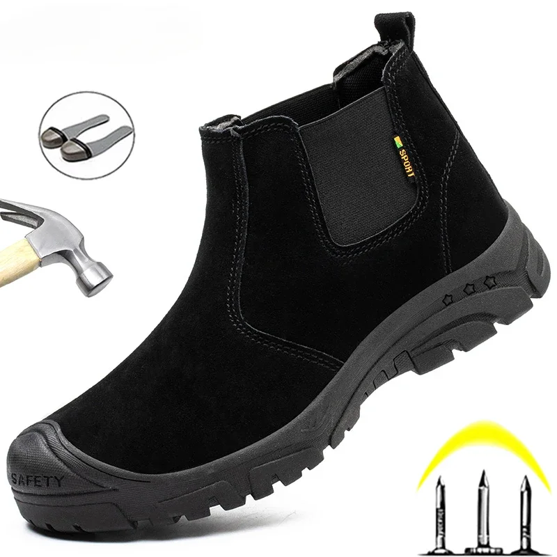 

2023 New Men's Boots Safety Shoes Work Shoes Welder Shoes Chelsea Boots Men's Work Shoes Not Easily Damaged Industrial Shoes