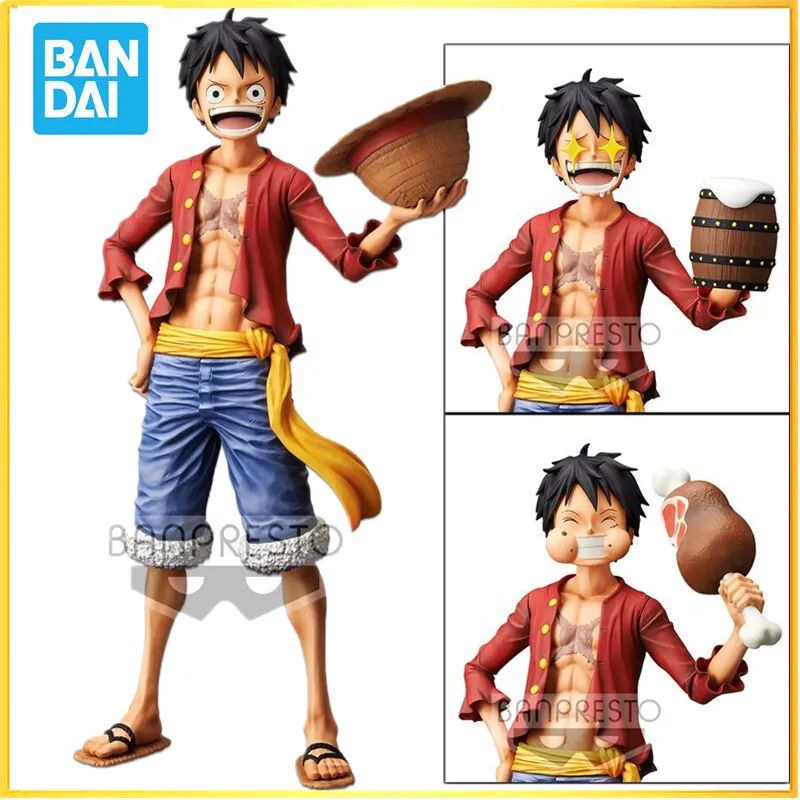 Bandai Genuine Anime One Piece Monkey D Luffy Eat Meat Drink Beer Straw Hat Star Eyes Action Figure PVC Model Dolls Kids Gifts
Bandai Genuine Anime One Piece Monkey D Luffy Eat Meat Drink Beer Straw Hat Star Eyes Action Figure PVC Model Dolls Kids Gifts