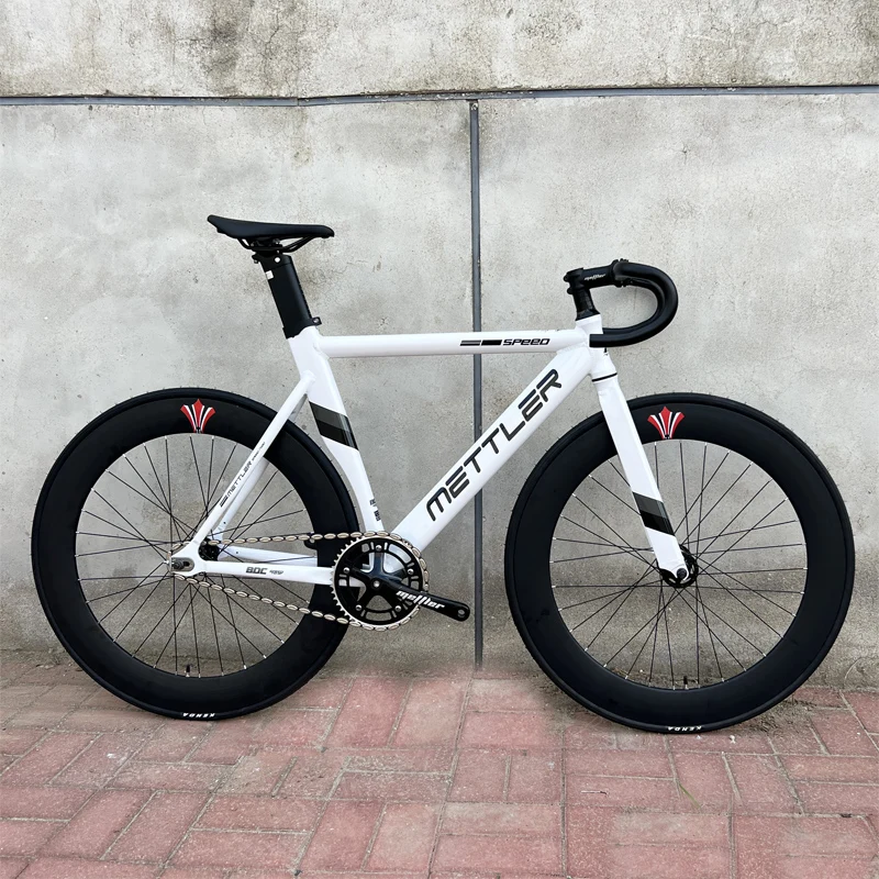 METTLER bicicleta de pista con llanta de 70mm, rueda de tres radios, horquilla de marco de aleación de aluminio, velocidad única, 700C, engranaje fijo, bicicleta de carreras Fixie METTLER bicicleta de pista con llanta de 70mm, rueda de tres radios, horquilla de marco de aleación de aluminio, velocidad única, 700C, engranaje fijo, bicicleta de carreras Fixie