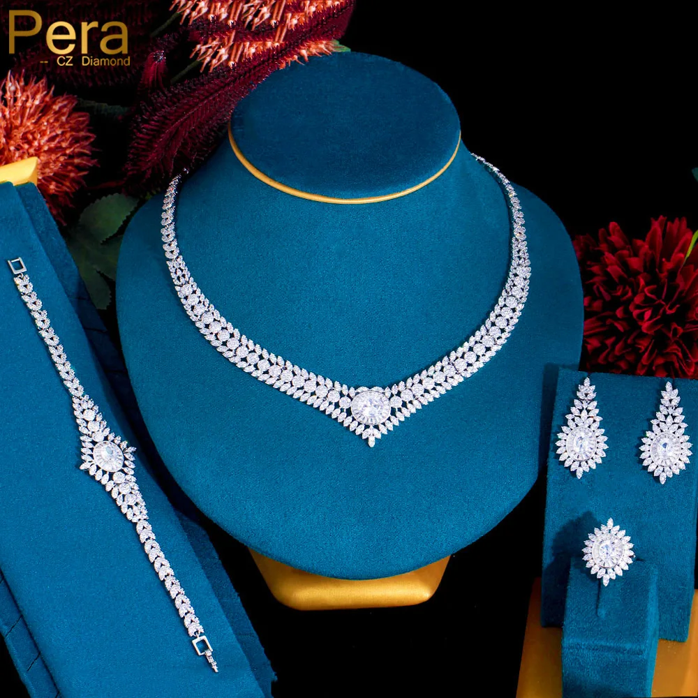 Pera African Dubai Nigeria 5A Cubic Zircon 4Pcs Bridal Jewelry Sets for Women Wedding Luxury Crystal Party Accessories Gift J285
Pera African Dubai Nigeria 5A Cubic Zircon 4Pcs Bridal Jewelry Sets for Women Wedding Luxury Crystal Party Accessories Gift J285