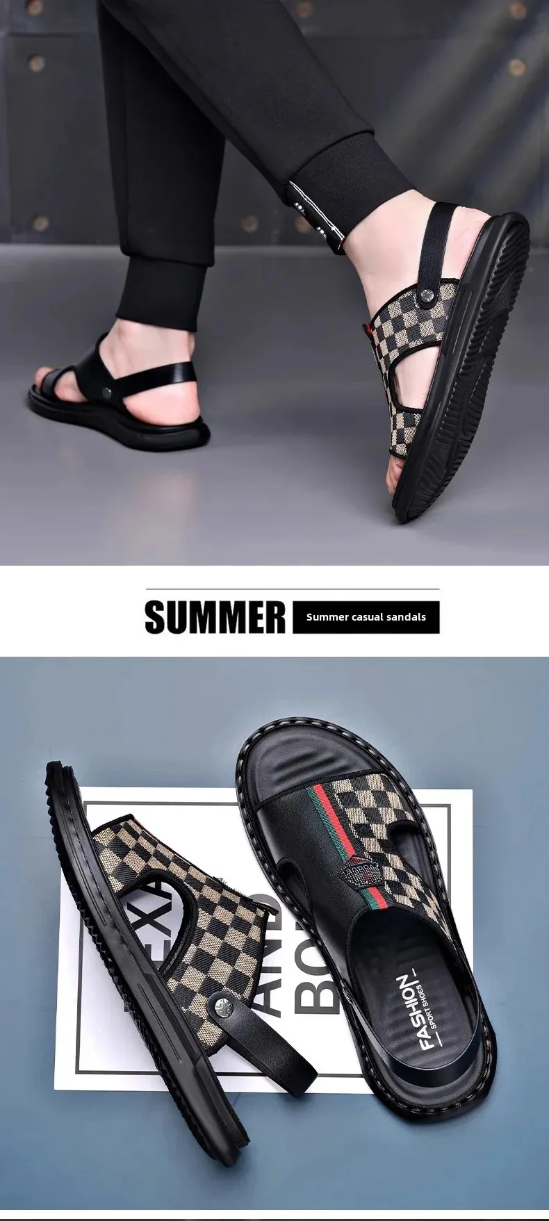 Men's Casual Soft Bottom Sandals 2023 Summer New Style Two-Use Genuine Leather Breathable Anti-Slip Outer Wear Trendy Men's Casual Soft Bottom Sandals 2023 Summer New Style Two-Use Genuine Leather Breathable Anti-Slip Outer Wear Trendy
