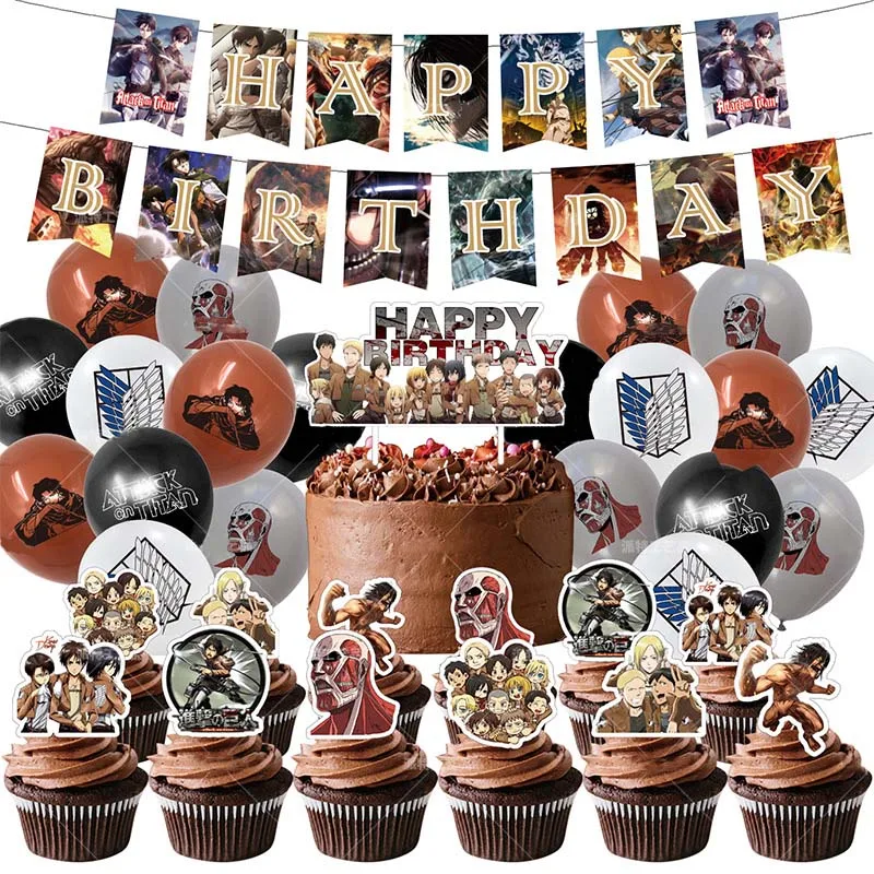 Attack on Titan Balloons Anime on Titan Mikasa Ackerman Happy Birthday Banner Cake Toppers Party Decor Supplies Children's Toys
Attack on Titan Balloons Anime on Titan Mikasa Ackerman Happy Birthday Banner Cake Toppers Party Decor Supplies Children's Toys