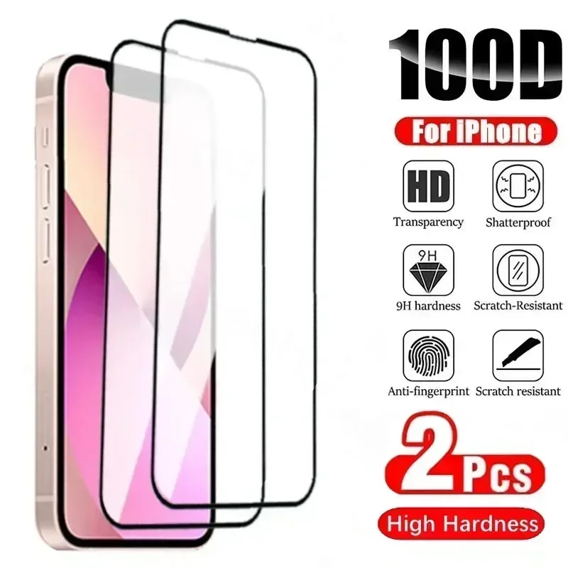 Защитное стекло с полным покрытием 100D для IPhone, 2 шт., Защита экрана для iPhone 15 11 X XR XS MAX 6 7 8 Plus 13 12 Mini 14 Pro, стекло
Защитное стекло с полным покрытием 100D для IPhone, 2 шт., Защита экрана для iPhone 15 11 X XR XS MAX 6 7 8 Plus 13 12 Mini 14 Pro, стекло