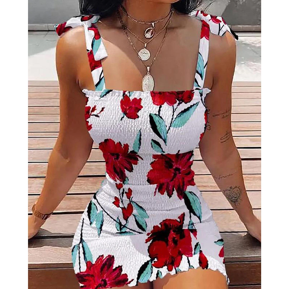 Floral Tight Camisole Dress For Women 2024 Spring Summer Beach Female Clothing Sexy Club Mini Skirt Vestidos Casual Short Dress
Floral Tight Camisole Dress For Women 2024 Spring Summer Beach Female Clothing Sexy Club Mini Skirt Vestidos Casual Short Dress
