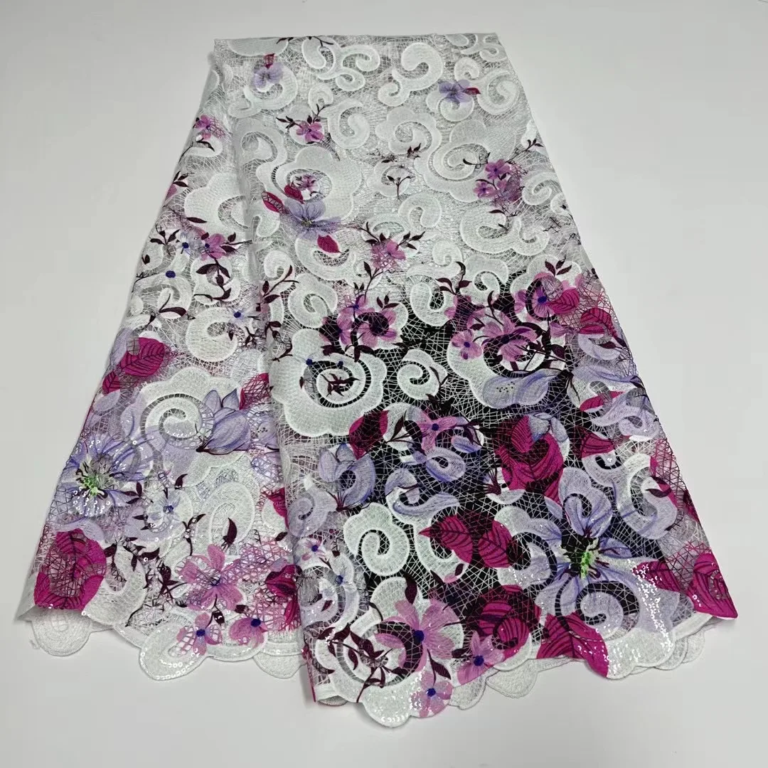 African Design Multicolor Water Soluble Sequins Lace Fabric 2023 High Quality Nigerian Embroidery Fabric For Woemn Party Dress
African Design Multicolor Water Soluble Sequins Lace Fabric 2023 High Quality Nigerian Embroidery Fabric For Woemn Party Dress