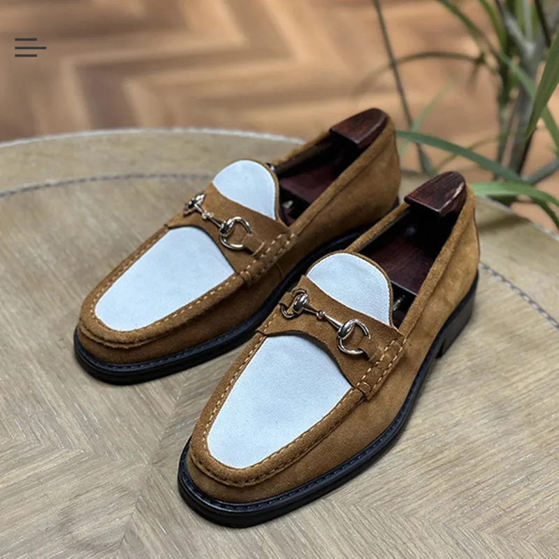 High Quality Luxury Designer Metal Buckle Mens Suede Formal Shoes Spring Slip On Office Dress Loafers Leather Dress Shoes Man
High Quality Luxury Designer Metal Buckle Mens Suede Formal Shoes Spring Slip On Office Dress Loafers Leather Dress Shoes Man