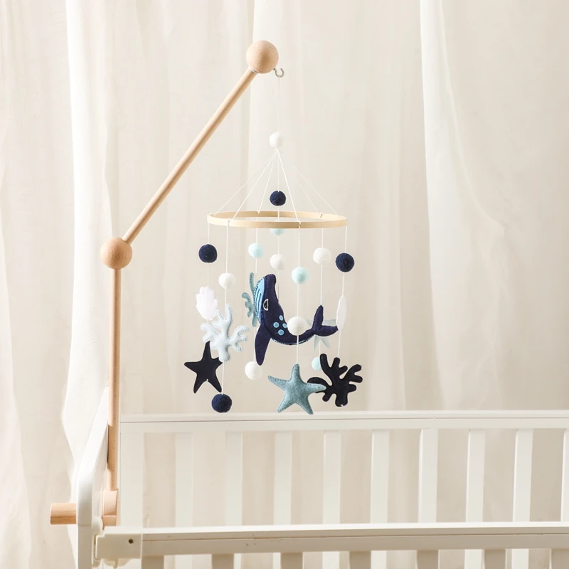 

Baby Rattle Toy 0-12 Months Felt Wooden Mobile Newborn Music Box Crochet Bed Bell Hanging Toys Holder Bracket Infant Crib Toys