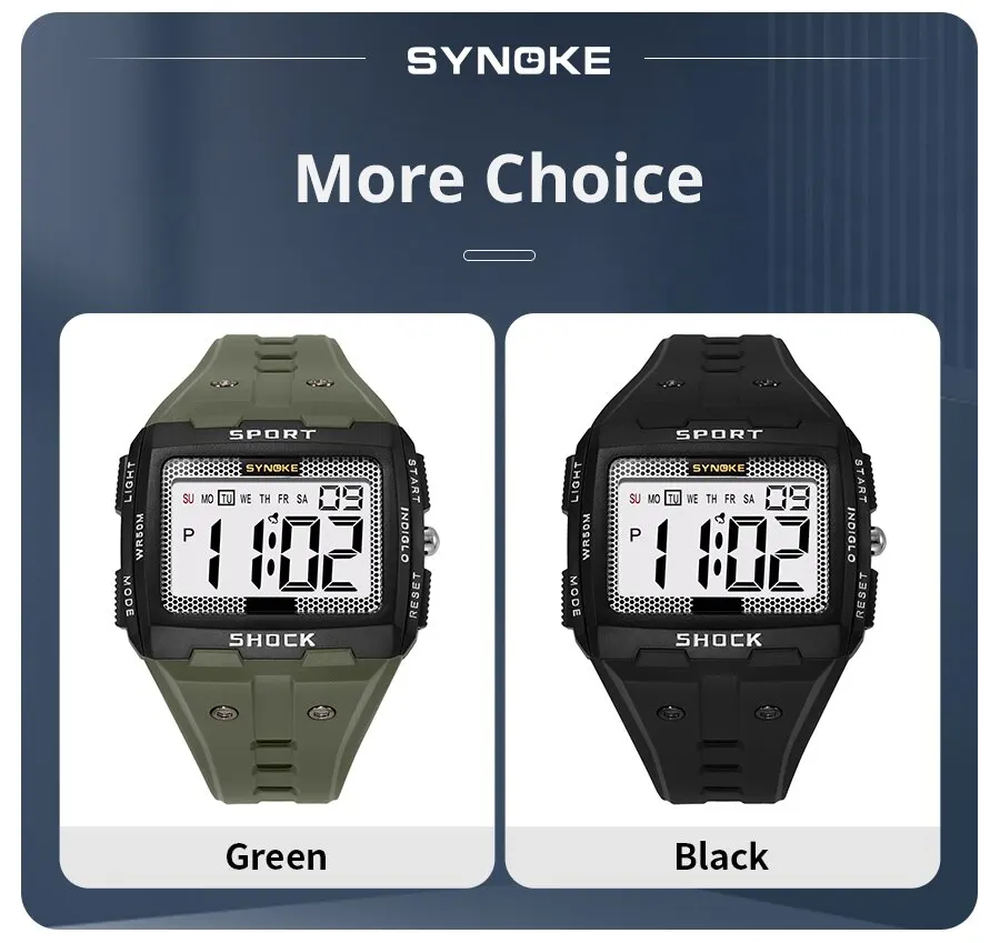 New for Men Sports Electronic Watch Waterproof Night Glow Large Screen Square Student Watch Outdoor Running Camping 12 Mallzona Sb4faec5b6d674301967ca09bea2495459 New for Men Sports Electronic Watch Waterproof Night Glow Large Screen Square Student Watch Outdoor Running Camping Mallzona