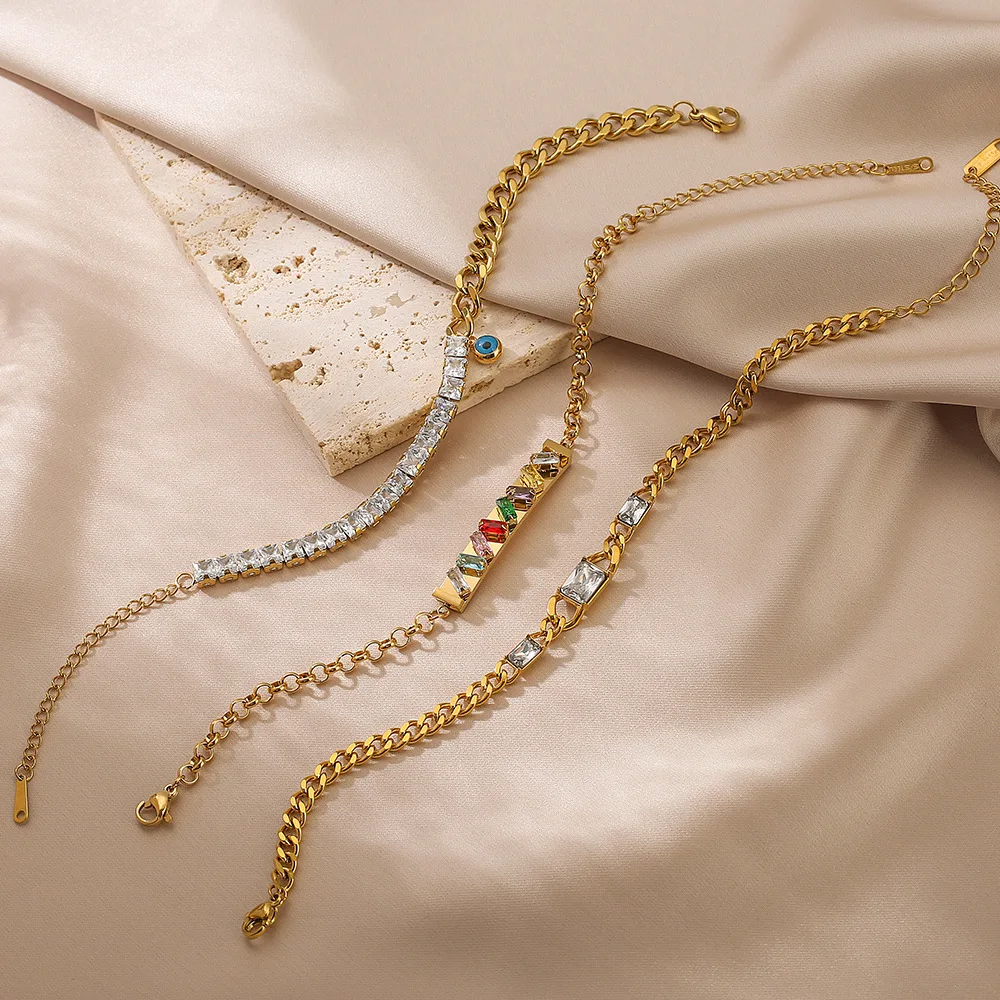 Light Luxury Niche Rainbow Zircon Stainless Steel Bracelet Popular Personality All Fashion Claw Bracelet Gift Women
Light Luxury Niche Rainbow Zircon Stainless Steel Bracelet Popular Personality All Fashion Claw Bracelet Gift Women