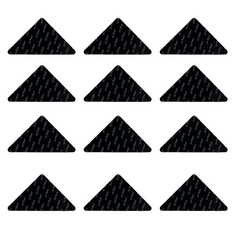 

Rug Pad Corner Grippers 12pcs PU Rug Corner Grippers Traceless Double Sided Non-Slip Triangle Washable Gripper Removable