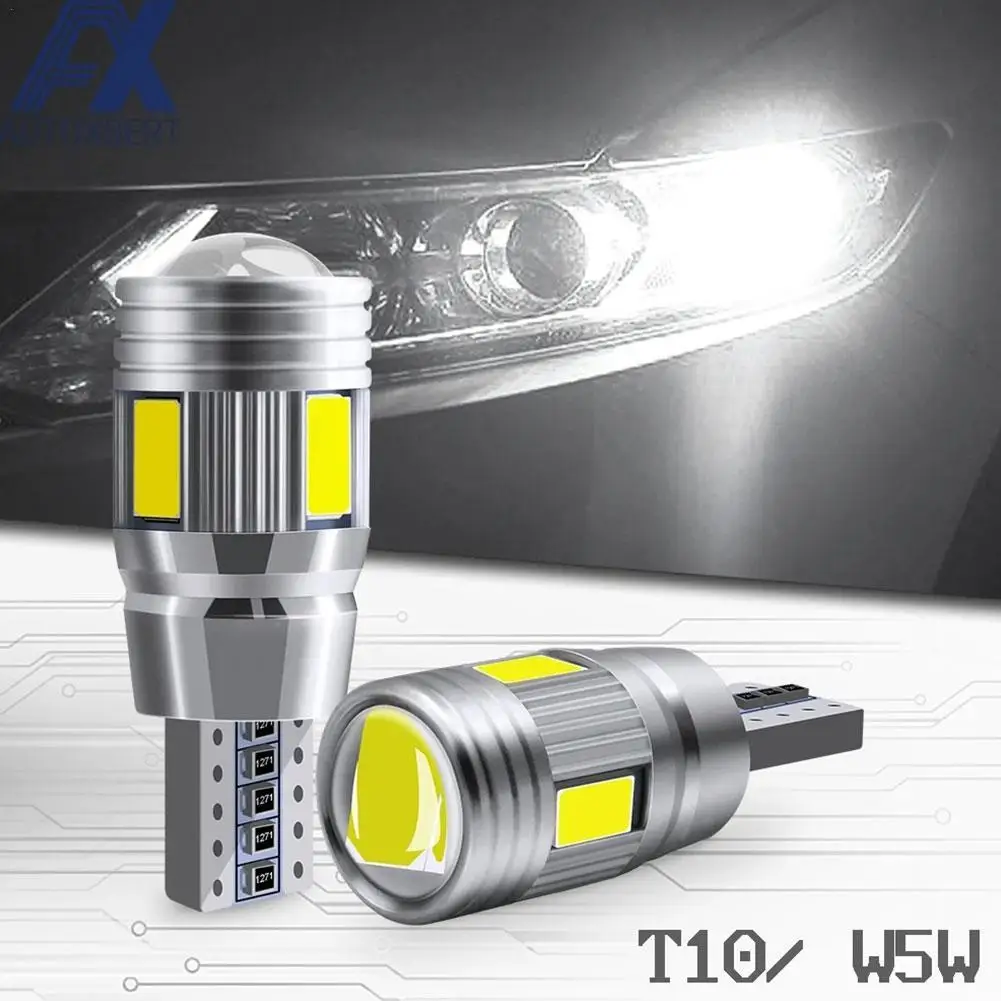 

12V T10 W5W 194 168 Car Led Side Light No Error 6SMD Interior Reading Clearance Lamp 6000K