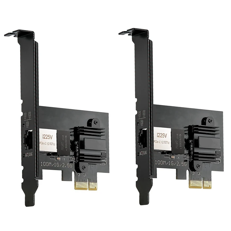 

NEW-2X 2.5Gbase-T Pcie Network Adapter I225V 2.5G/1G/100Mbps PCI Express Gigabit Ethernet Card RJ45 LAN Adapter Converter