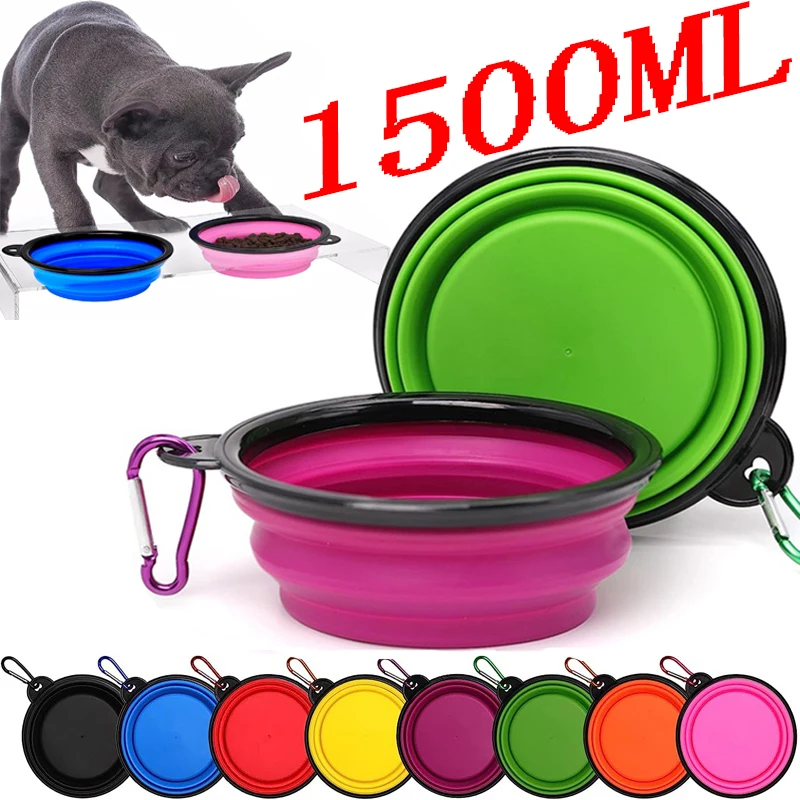 

Pet Folding Silicone Bowl Collapsible Dog Food Bowl Water Large Outdoor Pet Travel Bowl Portable Puppy Food Container Feeder