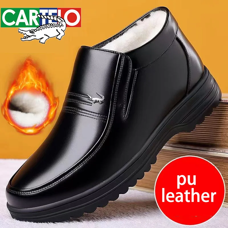 CARTELO Winter Men's Dermis Waterproof High Casual Leather Shoes Warm Rubber Outdoors Running Comfortable Platform Sneakers
CARTELO Winter Men's Dermis Waterproof High Casual Leather Shoes Warm Rubber Outdoors Running Comfortable Platform Sneakers