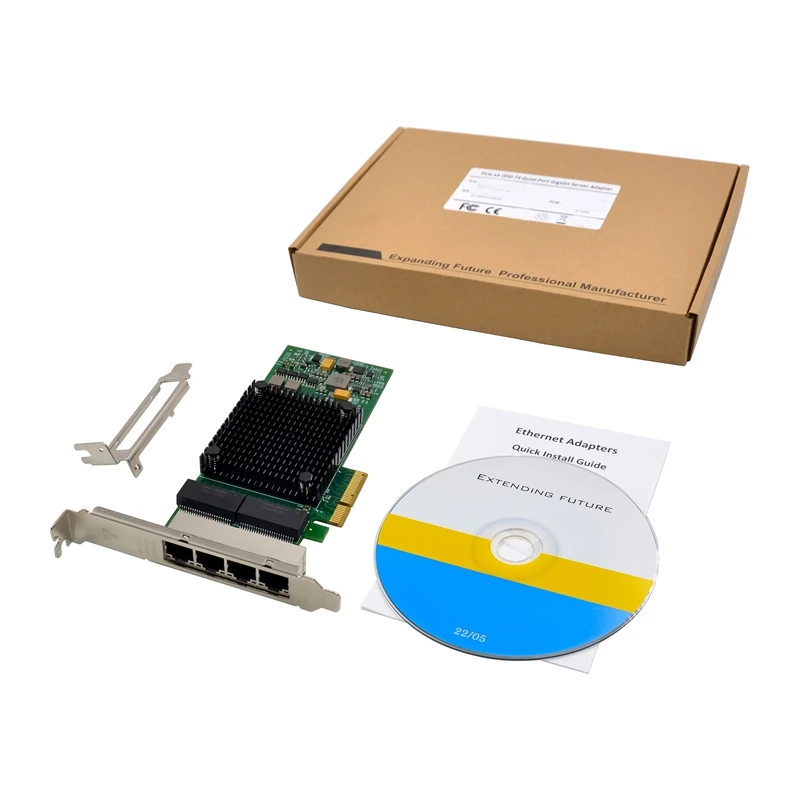 

I350-T4 PCI-E X4 Gigabit Server Network Card Four-Port RJ45 Gigabit Industrial Vision Server Network Card Durable