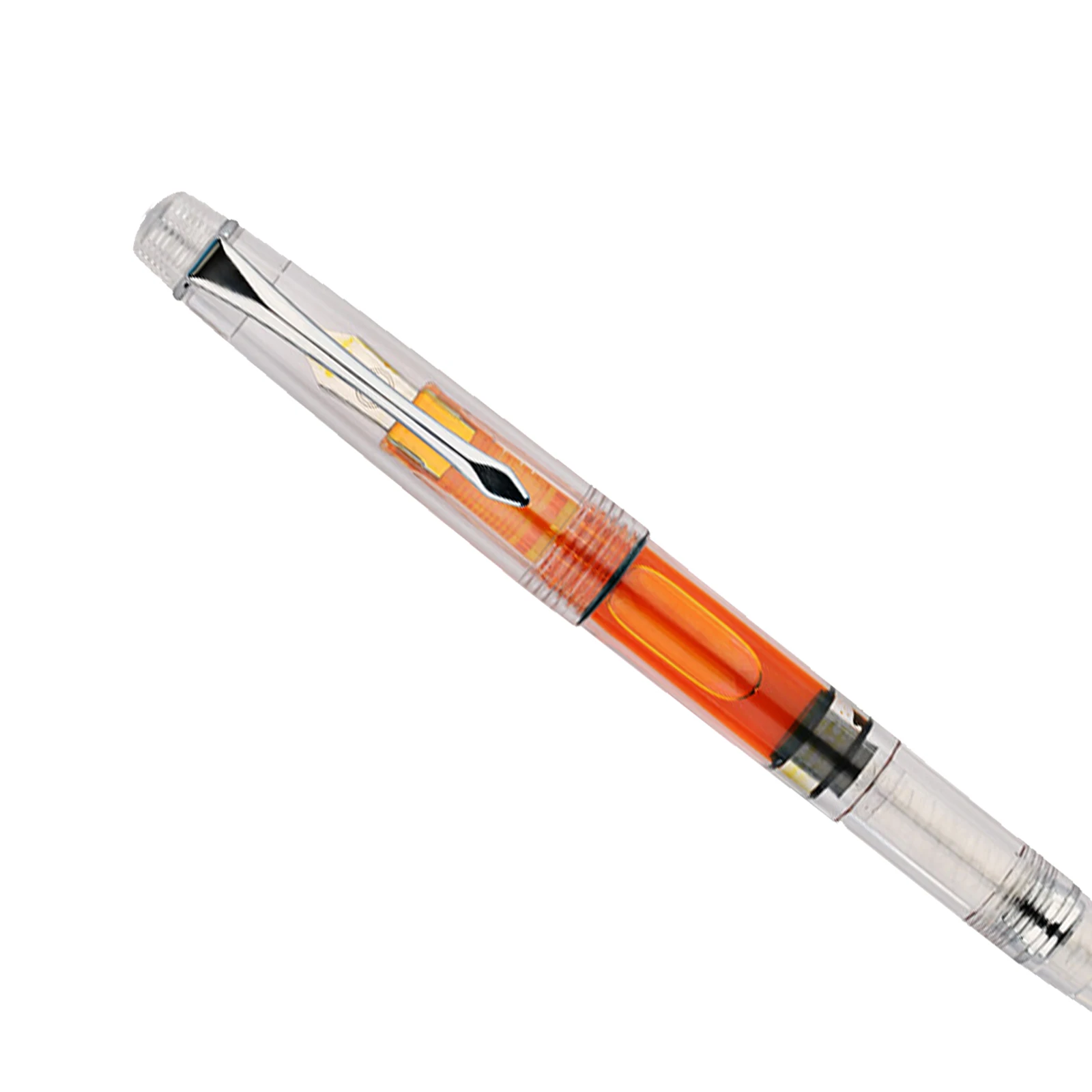 

Hot MAJOHN S8 Resin Fountain Pen Fully Transparent Iridium EF/F Nib Piston Inking Gift Pens for business School Writing Supplies