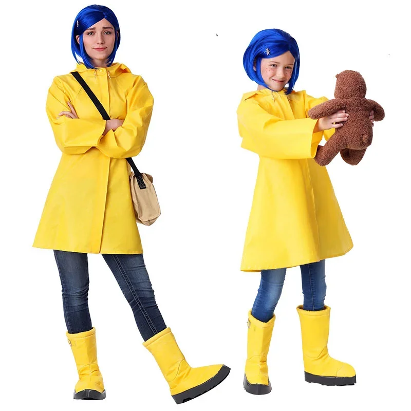 

Толстовка с капюшоном для косплея Coraline Wybie loндс, Женский костюм на Хэллоуин, дождевик для карнавала