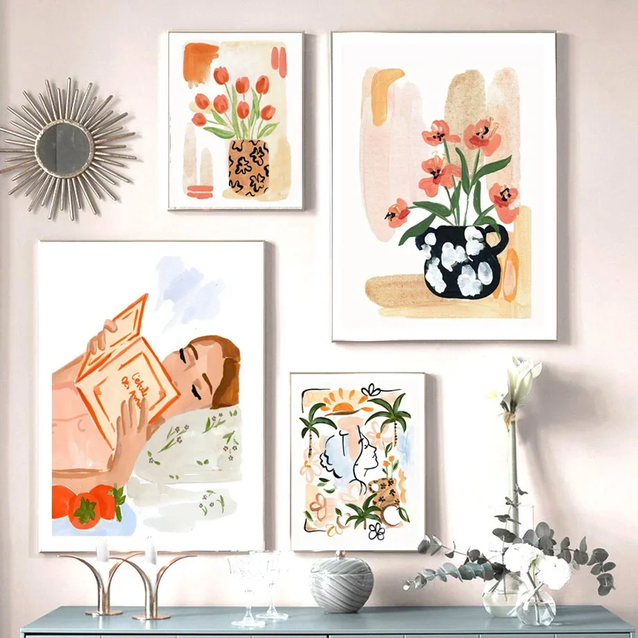 Abstract Girl Couple Tulip Fruit Figures Summer Wall Art Canvas Painting Posters And Prints Wall Pictures For Living Room Decor
Abstract Girl Couple Tulip Fruit Figures Summer Wall Art Canvas Painting Posters And Prints Wall Pictures For Living Room Decor
