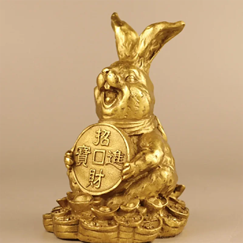 

Pure copper rabbit ornaments rich rabbit zodiac rabbit ingot Ruyi money rabbit decoration crafts mascot