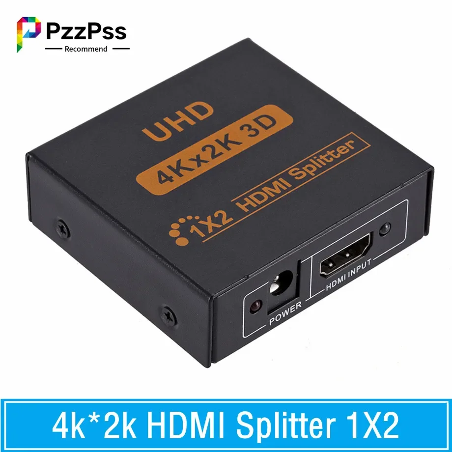 

PzzPss 4K 2K Splitter UHD 3D HDMI-compatible Splitter HD 1X2 1080P Switch Split 1 in 2 out Switcher For HDTV DVD PS3/4 Xbox PC