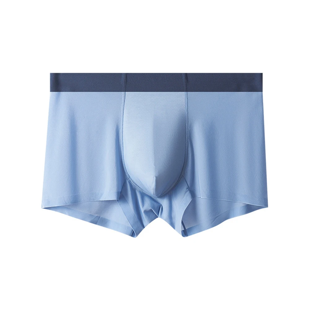 

Man Boxershorts Ice Silk Thin Trunks Seamless Underwear U Convex Boxer Brief Underpants Panties Breathable Pouch Swimwear