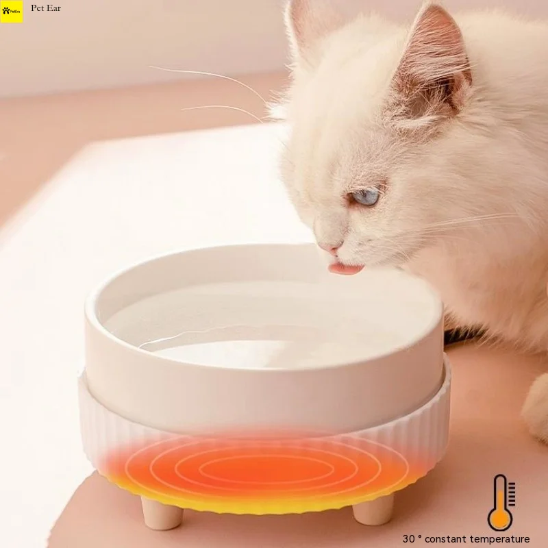 

Кормушка для домашних животных для кошек с постоянной температурой, керамическая чаша, диспенсер для воды с подогревом, товары для кошек и собак без влаги