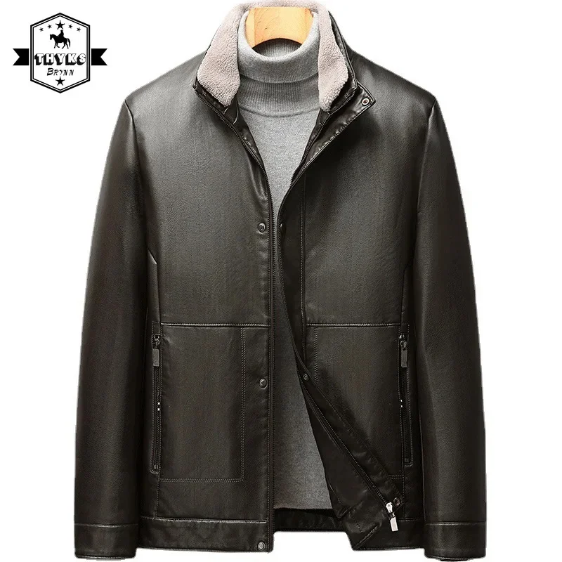 Men's Down Liner Pu Leather Jacket 80% White Duck Warm Removable Stand Collar Coats Male Solid Casual Business Coat
Men's Down Liner Pu Leather Jacket 80% White Duck Warm Removable Stand Collar Coats Male Solid Casual Business Coat