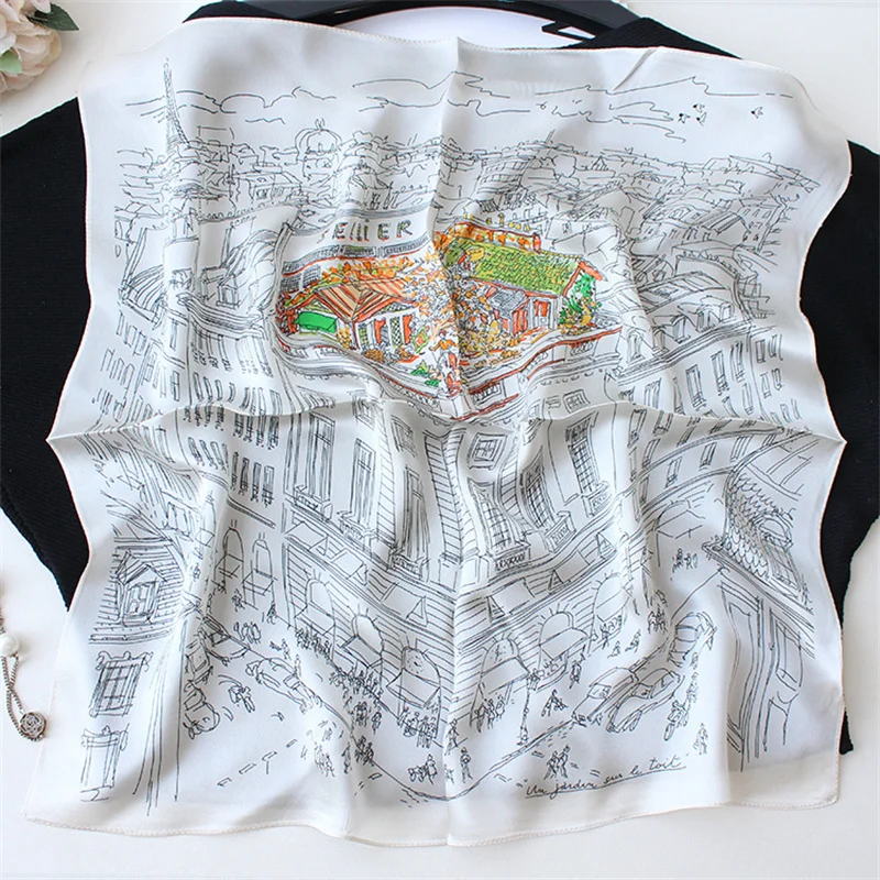 POBING 100% Natural Silk Scarf Women City Print Square Scarves Wraps Small Head Handkerchief Wholesale Hijabs 53x53CM
POBING 100% Natural Silk Scarf Women City Print Square Scarves Wraps Small Head Handkerchief Wholesale Hijabs 53x53CM