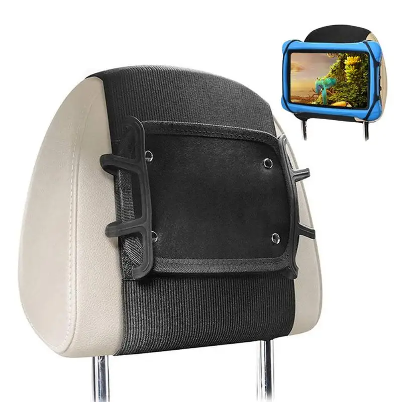 

RYRA Car Headrest Tablet Holder Silicone Multipurpose 360° Rotation Bracket Rear Seat Back Strap Childrens Tablet Holder