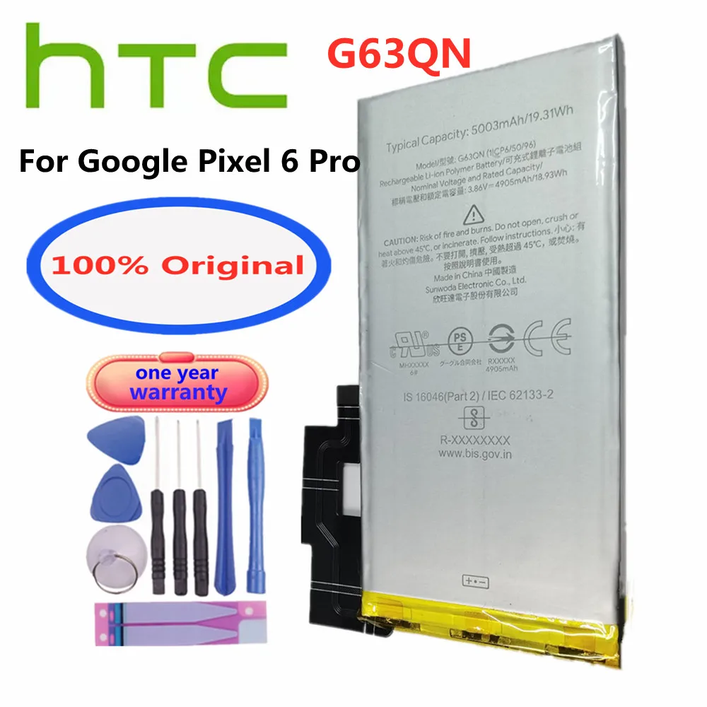 100% New Original Battery G63QN For HTC Google Pixel 6 Pro Pixel 6Pro Mobile Smart Phone Battery Genuine Battery Bateria 5003mAh
100% New Original Battery G63QN For HTC Google Pixel 6 Pro Pixel 6Pro Mobile Smart Phone Battery Genuine Battery Bateria 5003mAh