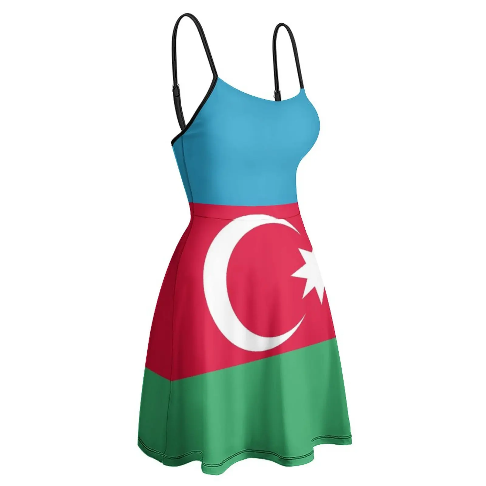 

Sexy Woman's Dress Strappy Dress Flag of Azerbaijan Women's Sling Dress Classic Cocktails Humor Graphic