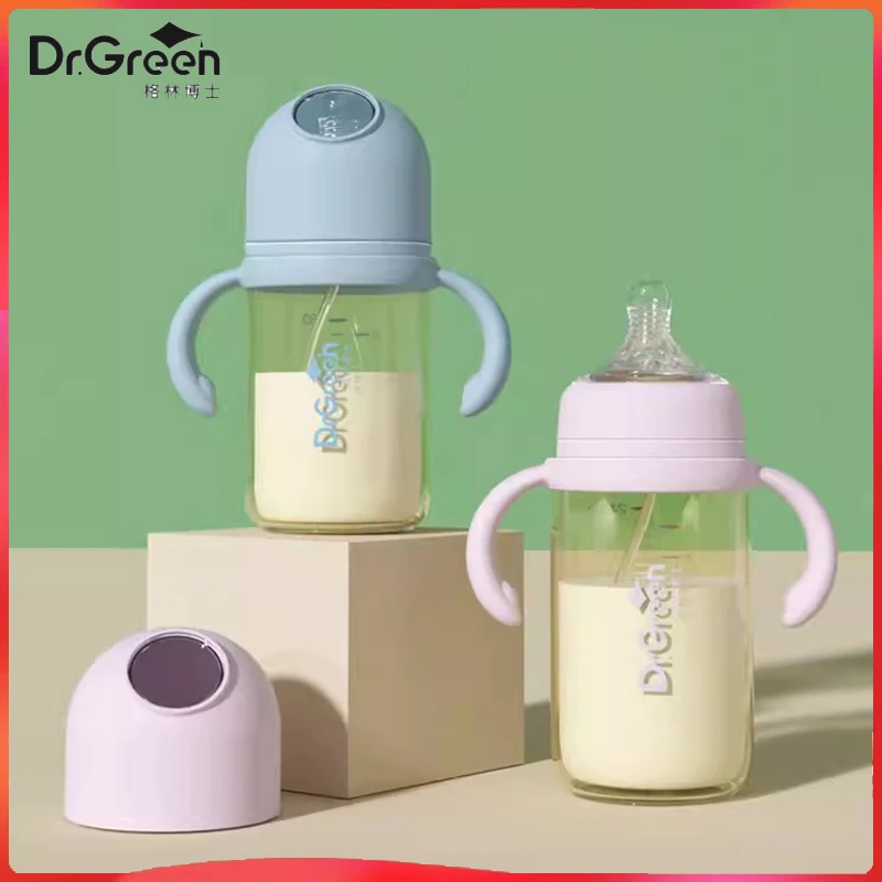 

Dr.Green New Upgrade Newborn baby bottle PPSU 180mL/240mL Wide Mouth With handle Full body washable Lightweight/drop resistant