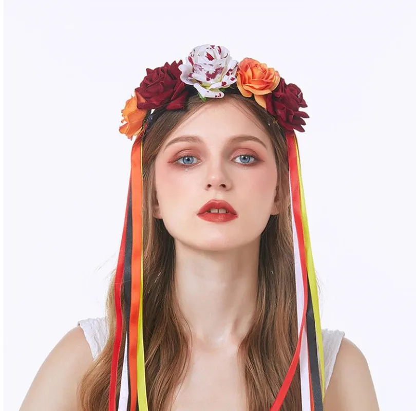 Mexican Rose Flower Crown Day of the dead Headband Halloween Party Costume Dia de los muertos Headpiece
Mexican Rose Flower Crown Day of the dead Headband Halloween Party Costume Dia de los muertos Headpiece