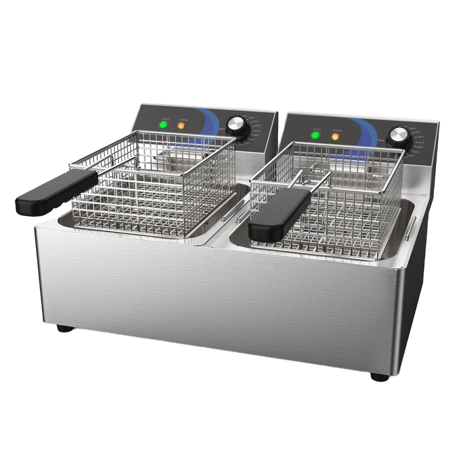 Commercial Electric Deep Fryer Dual Tank Stainless Steel Deep Fryer 2 Basket Lid Capacity 2 X 10L Countertop Fryers
Commercial Electric Deep Fryer Dual Tank Stainless Steel Deep Fryer 2 Basket Lid Capacity 2 X 10L Countertop Fryers