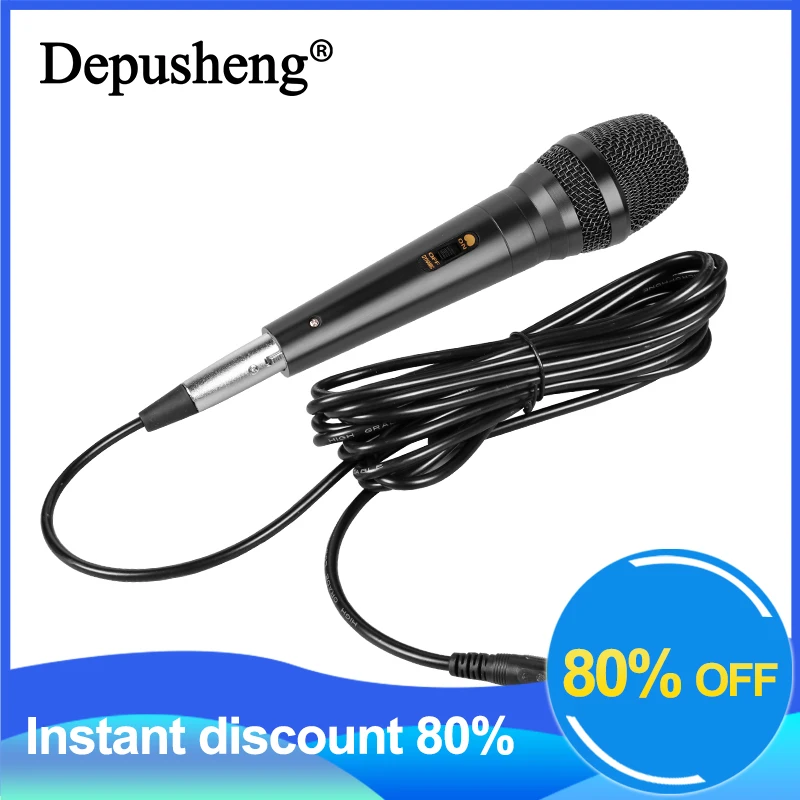 

6.35MM Professional Wired Dynamic Microphone Cardioid Pickup Depusheng C1 Portable Handheld Mic For KTV Karaoke Stage Singing