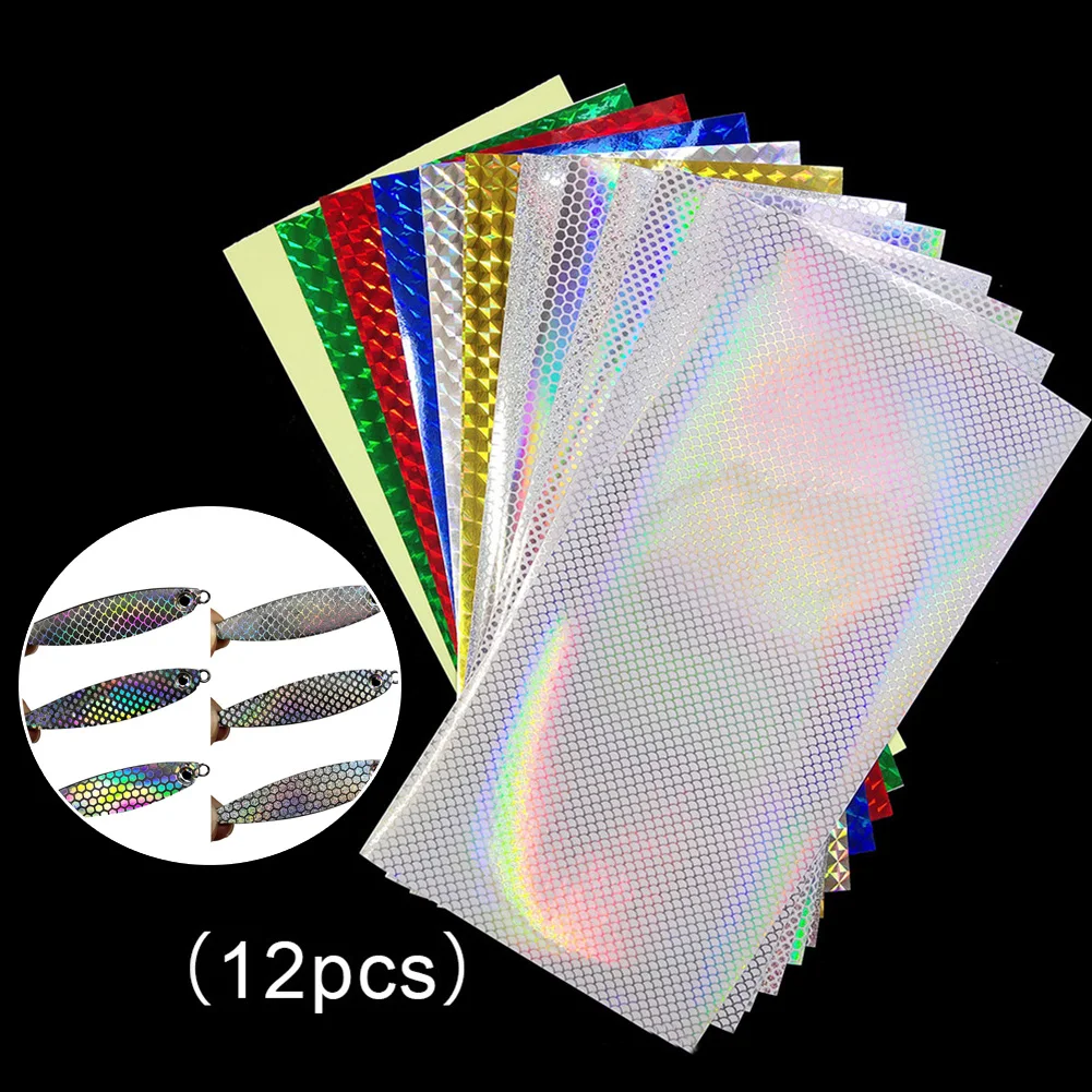 12pcs 20x10cm Bait Sticker DIY Fish Reflective Holographic Lure Tape Replacement Equipment For Reshwater Lures Spoons Flashers
12pcs 20x10cm Bait Sticker DIY Fish Reflective Holographic Lure Tape Replacement Equipment For Reshwater Lures Spoons Flashers
