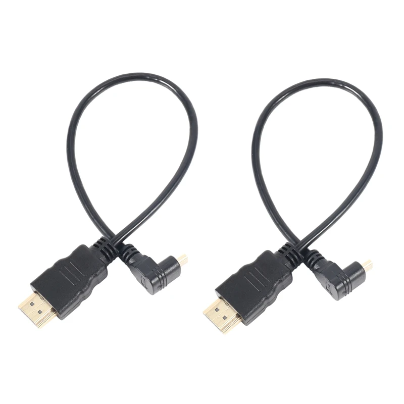 2X 30Cm Micro-HDMI Right Angle Male To HDMI Male (90 Degrees) - Supports 4K (Type B) 
2X 30Cm Micro-HDMI Right Angle Male To HDMI Male (90 Degrees) - Supports 4K (Type B)