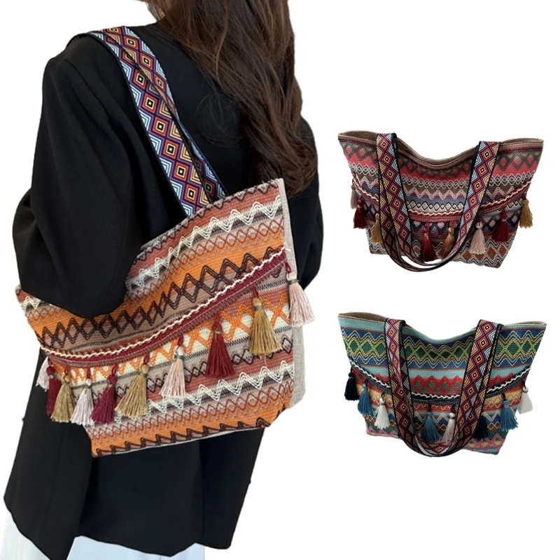 Casual Simple Tote Bag Popular Ethnic Style Women Shoulder Crossbody Bag Fashionable Bag Portable Bag for Work & Travel
Casual Simple Tote Bag Popular Ethnic Style Women Shoulder Crossbody Bag Fashionable Bag Portable Bag for Work & Travel