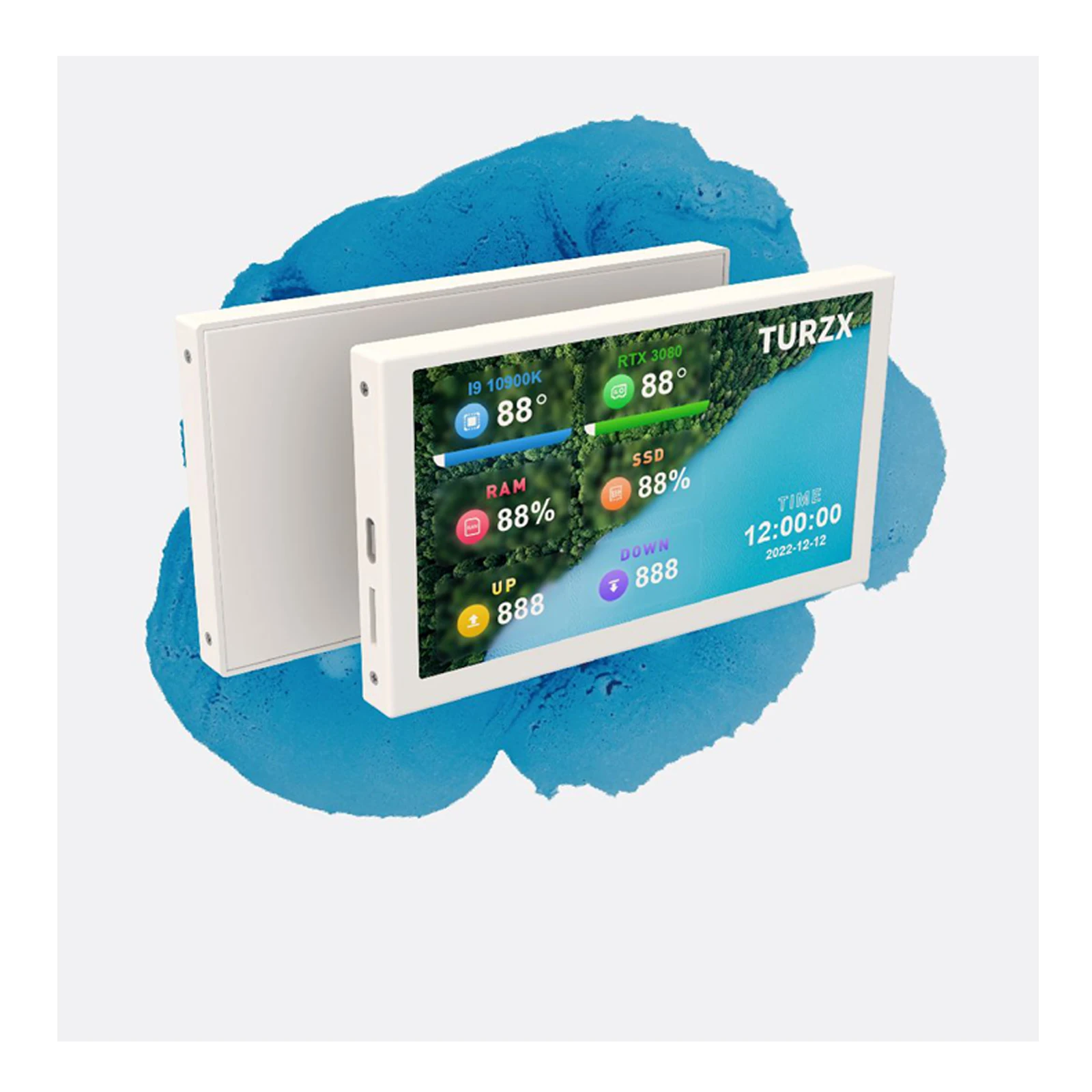 Generic 5 Inch 800x480 IPS USBC Computer Case Secondary Screen PC CPU RAM HDD Display TypeC