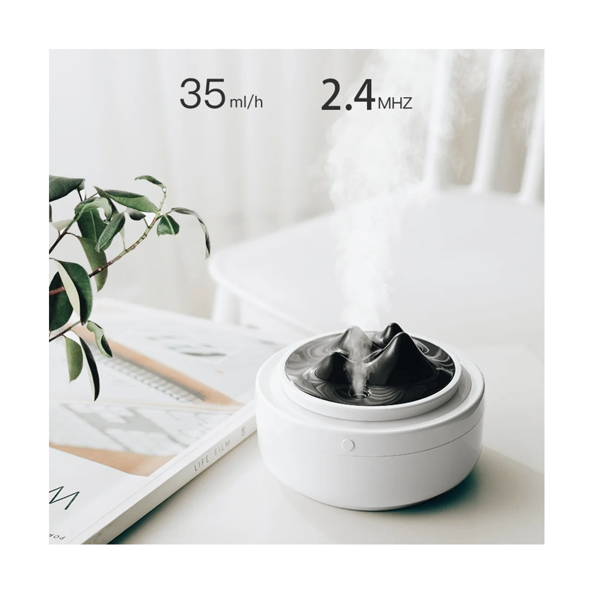 

Mountain Views Humidifier Mini USB Aromatherapy Night Light Atomizing Air Humidifier for Bedroom Home Desktop Office-A